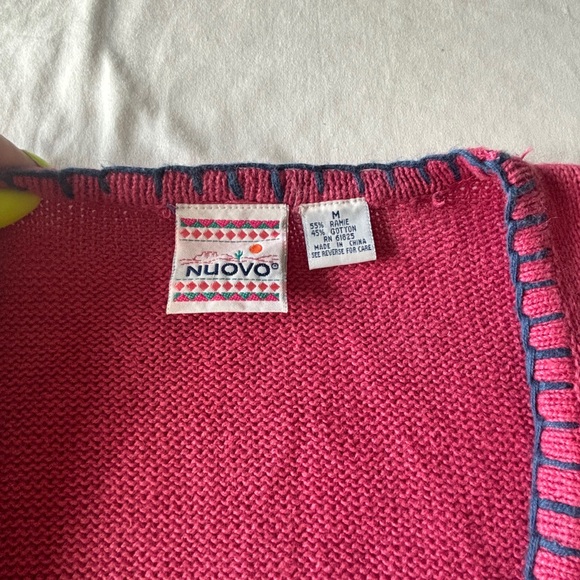 Nuovo Vintage 90s Southwestern Aztec Print Cardigan Sweater - Medium - Picture 7 of 11